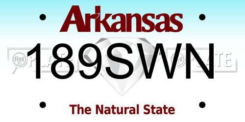 189SWN Arkansas License Plate