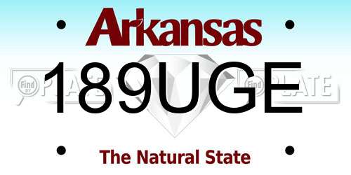 189UGE Arkansas License Plate