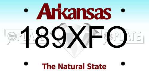 189XFO Arkansas License Plate