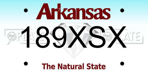 189XSX Arkansas License Plate