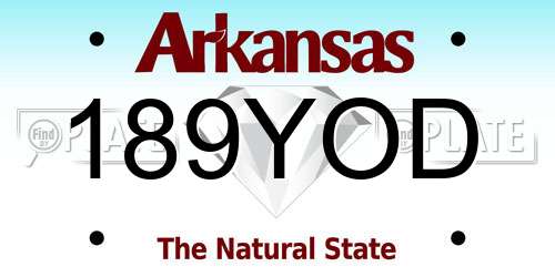 189YOD Arkansas License Plate
