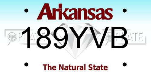 189YVB Arkansas License Plate