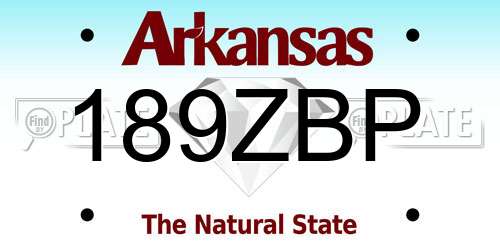 189ZBP Arkansas License Plate