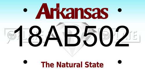 18AB502 Arkansas License Plate