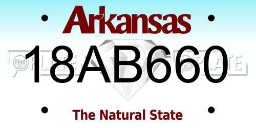 18AB660 Arkansas License Plate