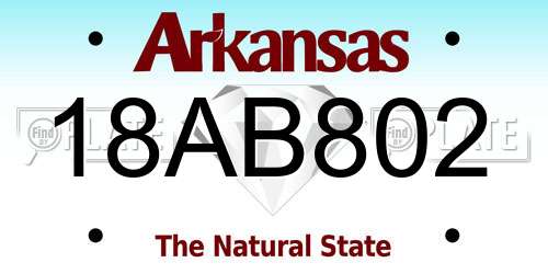 18AB802 Arkansas License Plate