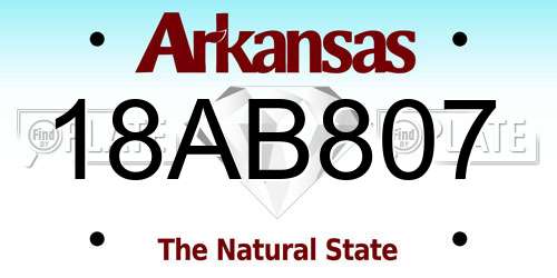 18AB807 Arkansas License Plate