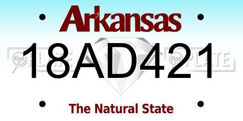 18AD421 Arkansas License Plate