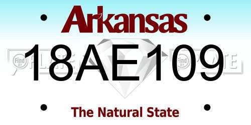 18AE109 Arkansas License Plate