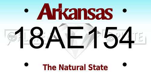 18AE154 Arkansas License Plate