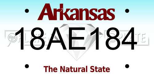 18AE184 Arkansas License Plate