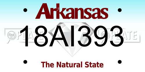 18AI393 Arkansas License Plate