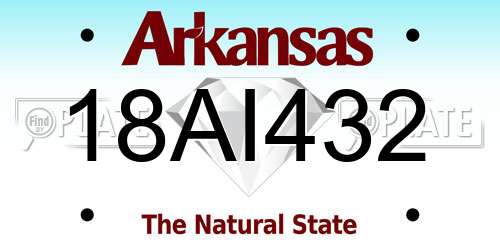 18AI432 Arkansas License Plate