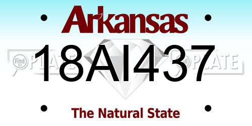18AI437 Arkansas License Plate