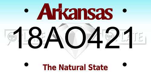 18AO421 Arkansas License Plate