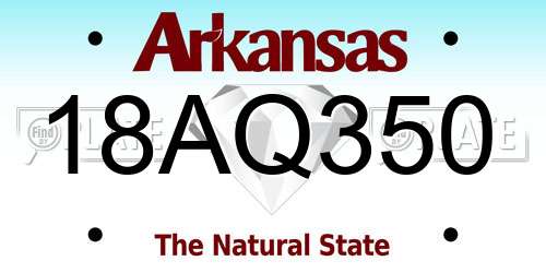 18AQ350 Arkansas License Plate