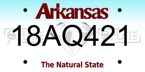 18AQ421 Arkansas License Plate