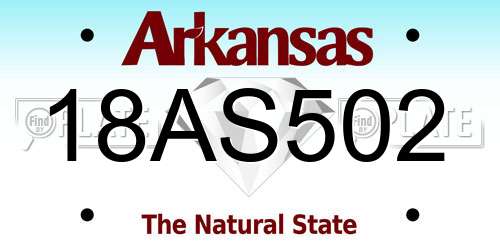 18AS502 Arkansas License Plate