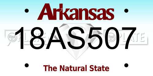 18AS507 Arkansas License Plate