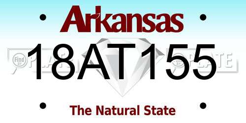 18AT155 Arkansas License Plate