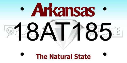 18AT185 Arkansas License Plate