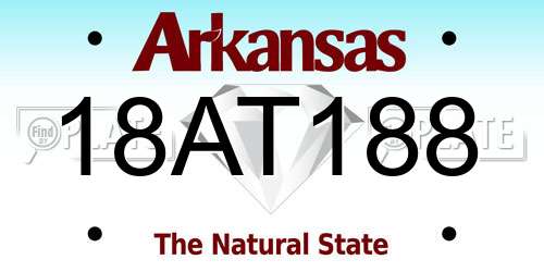 18AT188 Arkansas License Plate