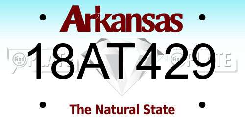 18AT429 Arkansas License Plate
