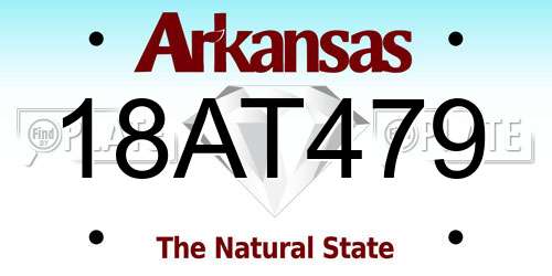 18AT479 Arkansas License Plate