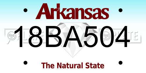 18BA504 Arkansas License Plate