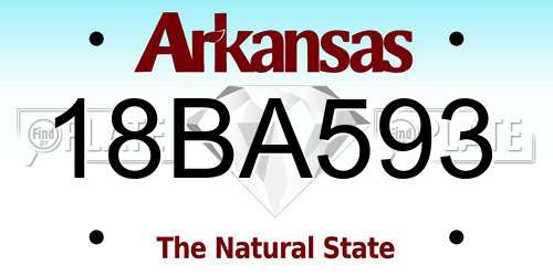 18BA593 Arkansas License Plate