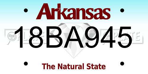 18BA945 Arkansas License Plate