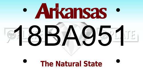18BA951 Arkansas License Plate