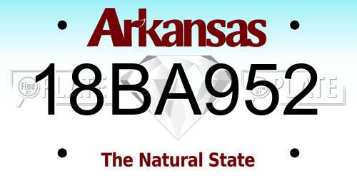 18BA952 Arkansas License Plate