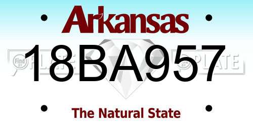 18BA957 Arkansas License Plate