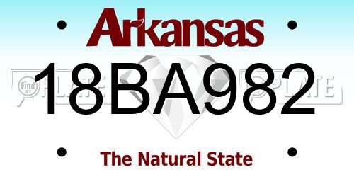 18BA982 Arkansas License Plate