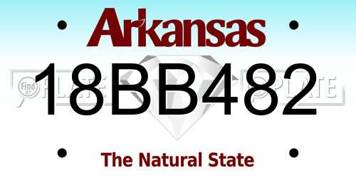 18BB482 Arkansas License Plate