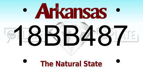 18BB487 Arkansas License Plate