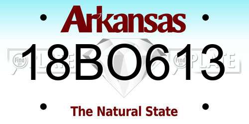 18BO613 Arkansas License Plate