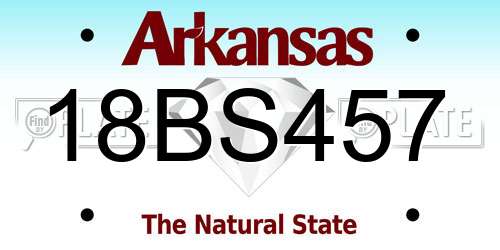 18BS457 Arkansas License Plate