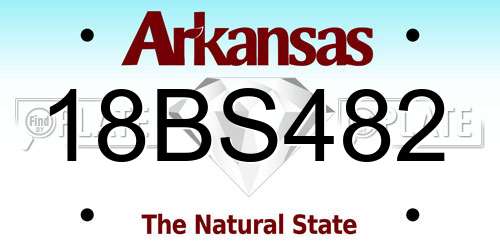 18BS482 Arkansas License Plate