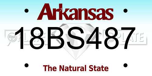 18BS487 Arkansas License Plate