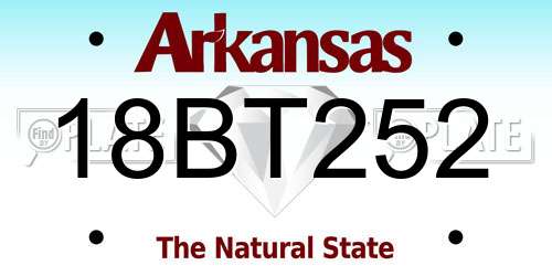 18BT252 Arkansas License Plate