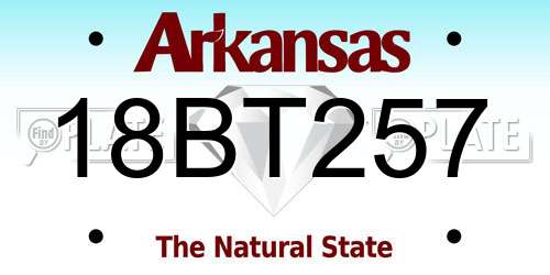 18BT257 Arkansas License Plate