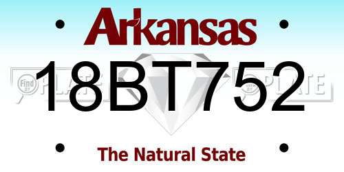 18BT752 Arkansas License Plate