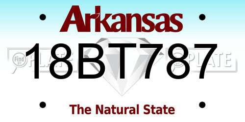 18BT787 Arkansas License Plate