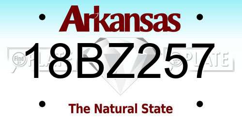 18BZ257 Arkansas License Plate