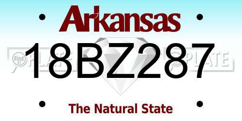 18BZ287 Arkansas License Plate