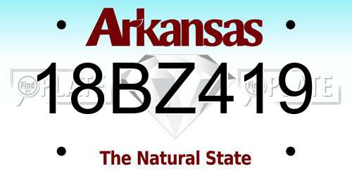 18BZ419 Arkansas License Plate