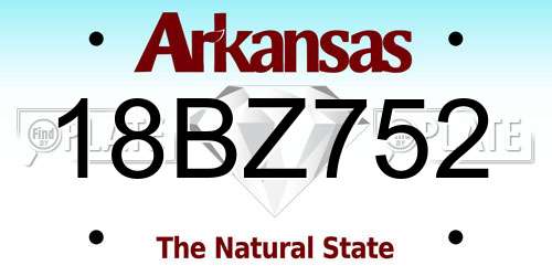18BZ752 Arkansas License Plate