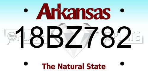 18BZ782 Arkansas License Plate
